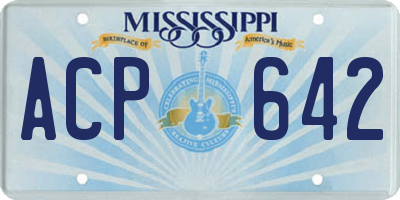 MS license plate ACP642