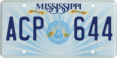 MS license plate ACP644