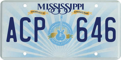 MS license plate ACP646