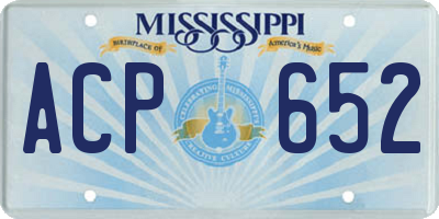 MS license plate ACP652