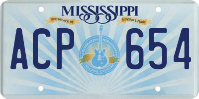 MS license plate ACP654