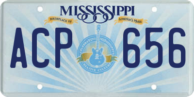 MS license plate ACP656