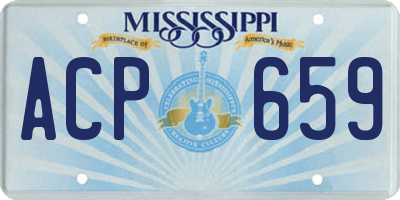 MS license plate ACP659