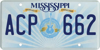 MS license plate ACP662