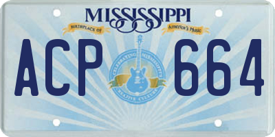 MS license plate ACP664