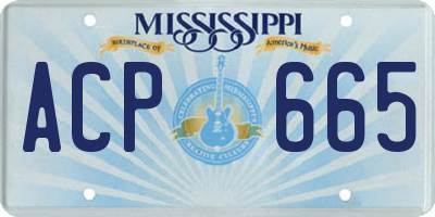 MS license plate ACP665
