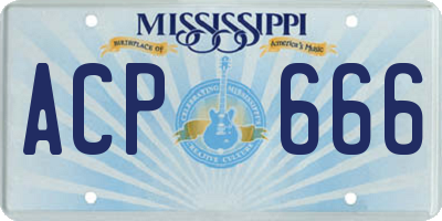 MS license plate ACP666