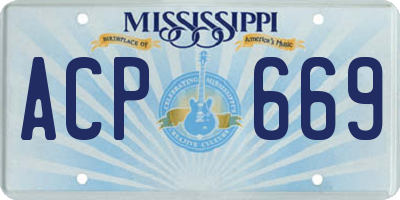 MS license plate ACP669