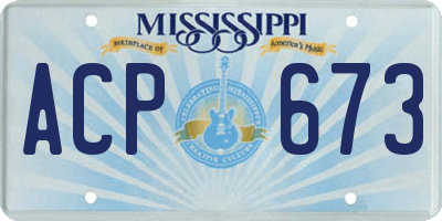 MS license plate ACP673