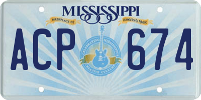 MS license plate ACP674