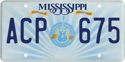 MS license plate ACP675