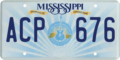 MS license plate ACP676