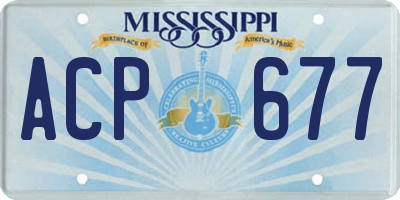 MS license plate ACP677