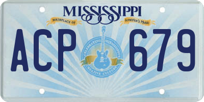MS license plate ACP679