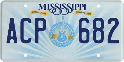 MS license plate ACP682