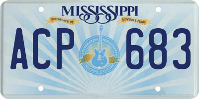 MS license plate ACP683