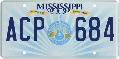 MS license plate ACP684