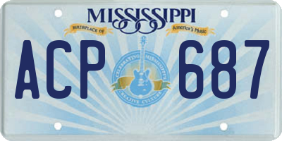 MS license plate ACP687