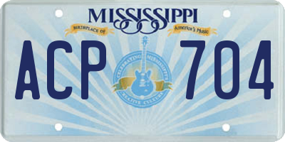 MS license plate ACP704