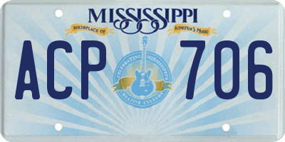 MS license plate ACP706