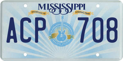 MS license plate ACP708