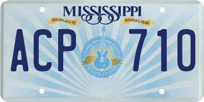 MS license plate ACP710