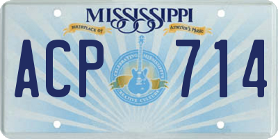 MS license plate ACP714