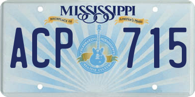 MS license plate ACP715