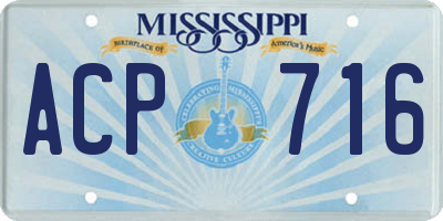 MS license plate ACP716