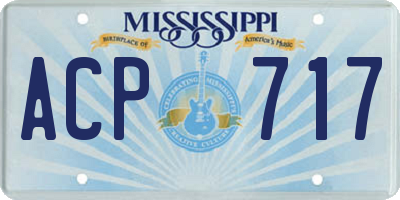 MS license plate ACP717