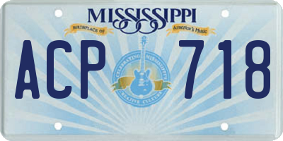 MS license plate ACP718
