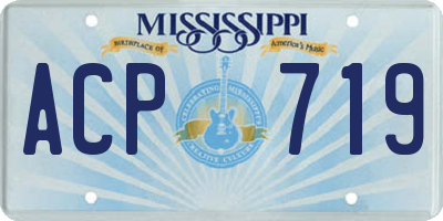 MS license plate ACP719