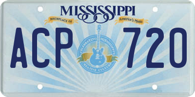 MS license plate ACP720