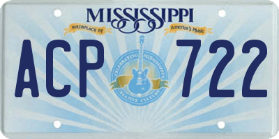 MS license plate ACP722