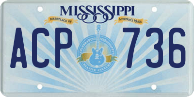 MS license plate ACP736