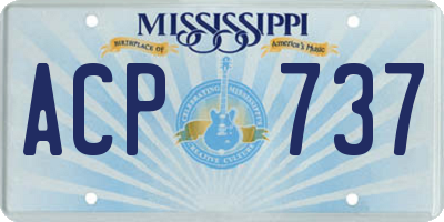MS license plate ACP737