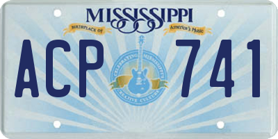 MS license plate ACP741