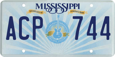 MS license plate ACP744