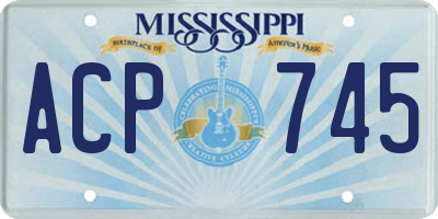 MS license plate ACP745