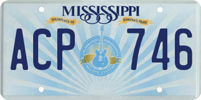 MS license plate ACP746