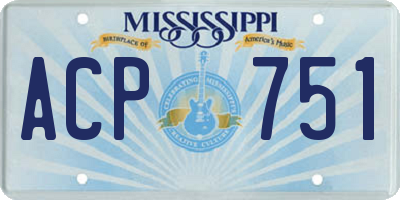 MS license plate ACP751