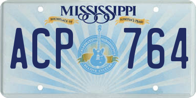MS license plate ACP764