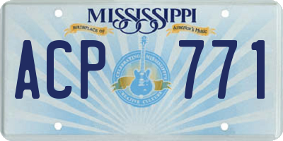 MS license plate ACP771