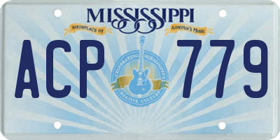 MS license plate ACP779