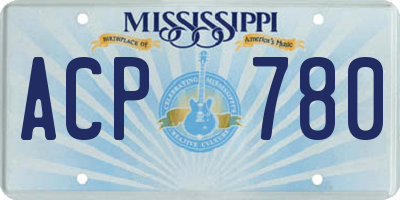 MS license plate ACP780