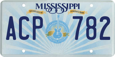 MS license plate ACP782