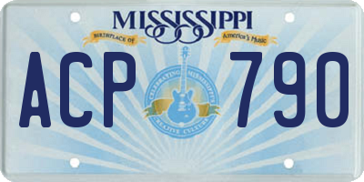 MS license plate ACP790