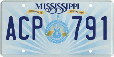 MS license plate ACP791