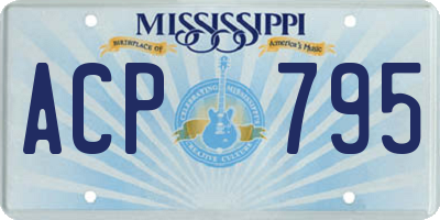 MS license plate ACP795