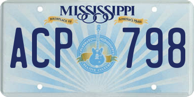 MS license plate ACP798